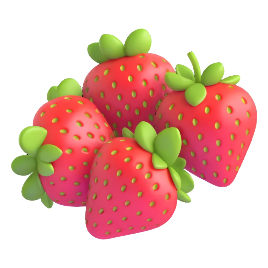 strawberry in Google emoji art style sticker