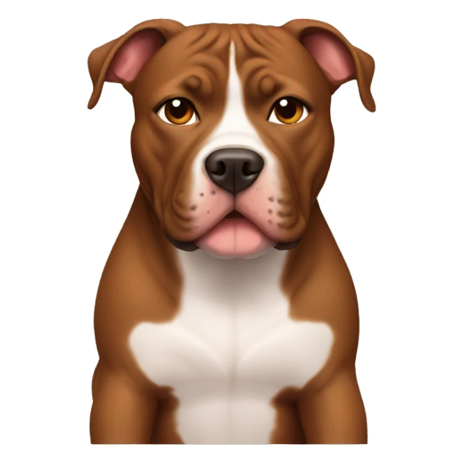 Brown Pitbull sitting sticker