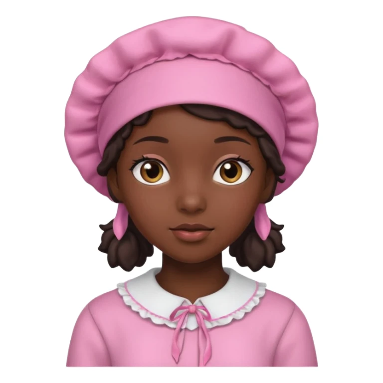 Black girl with pink bonnet teen sticker