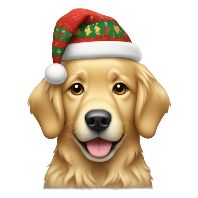golden retriever wearing a christmas sweater sticker