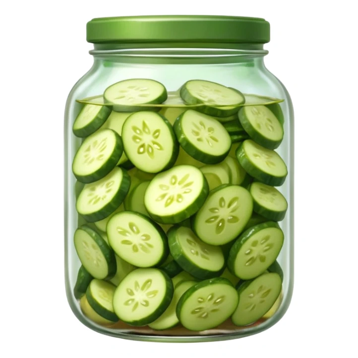 glass jar with sliced pickles in brine sticker