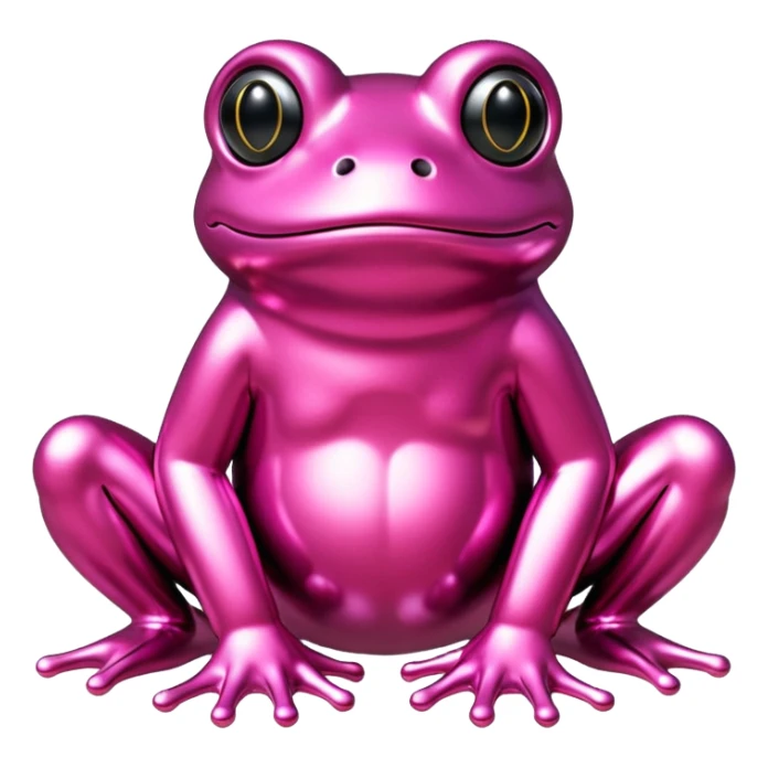   jeff koons style metallic pink frog sculpture  sticker