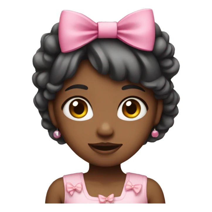 Girl wearing a pink bow sticker