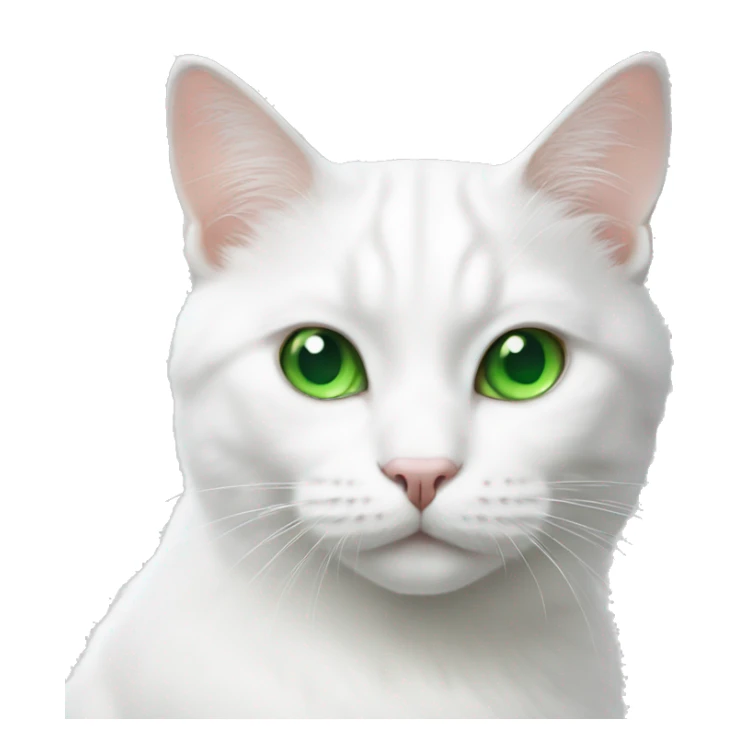 A white cat with green eyes sticker