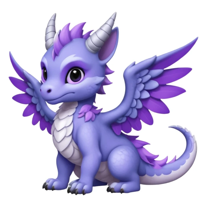 Indigo, white, black, grey, violet "Dutch Angel Dragon" sticker