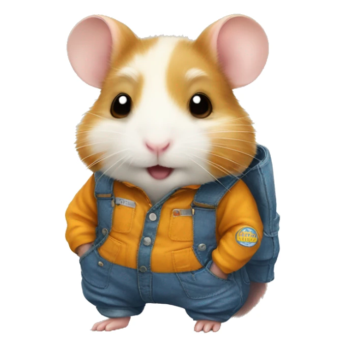 hamster in overalls inscription "Nanxing" sticker