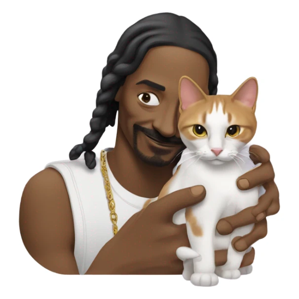Snoop dog petting a cat sticker