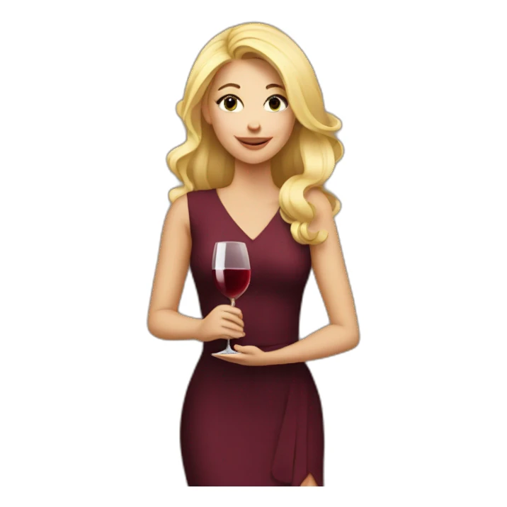 blonde girl with wine in her hand sticker