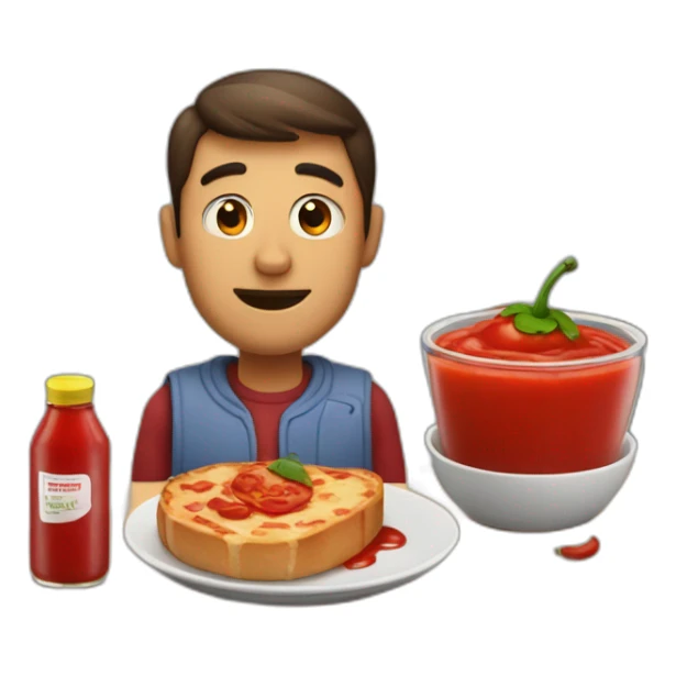 Homme enceinte avec du ketchup sticker