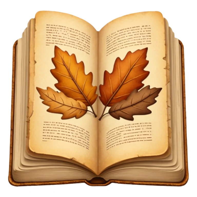 open book, beige and brown colours, autumn vibe sticker