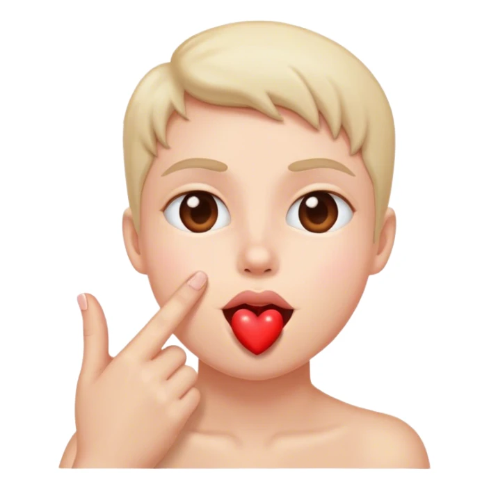 face licking fingers with heart eyes sticker