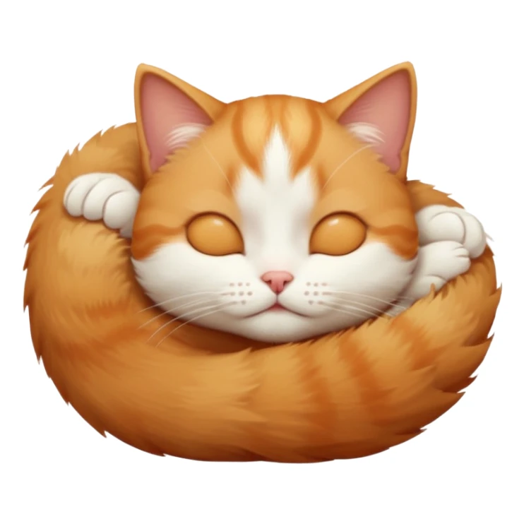 ginger and white small cat in funny positions upside down with eyes closed sticker