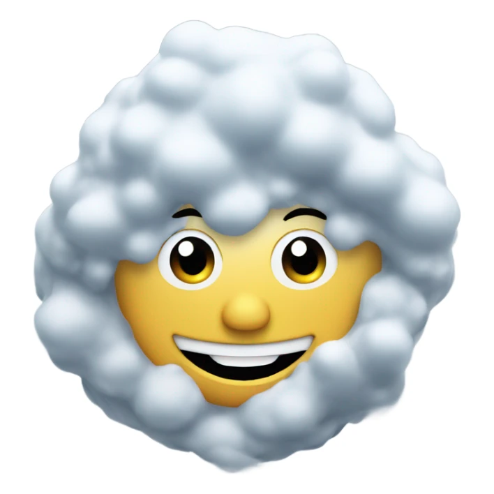 Happy face with pile of snow sticker