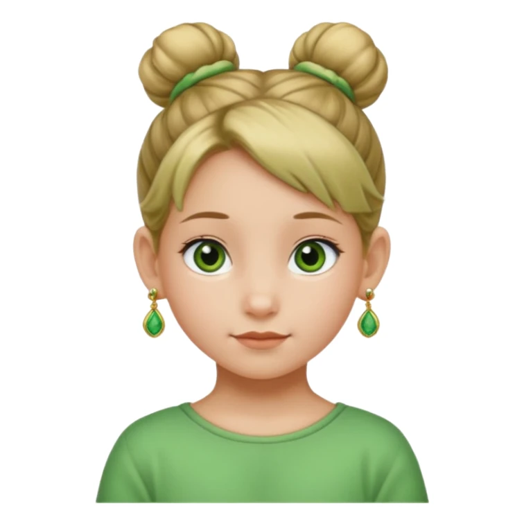  bun haired kid with earrings green hair guy sticker