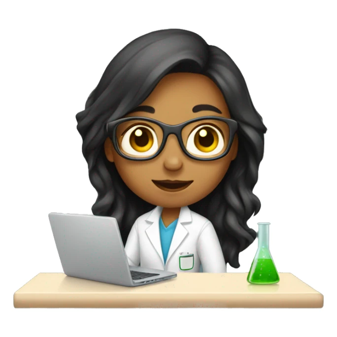 girl scientist with laptop  sticker