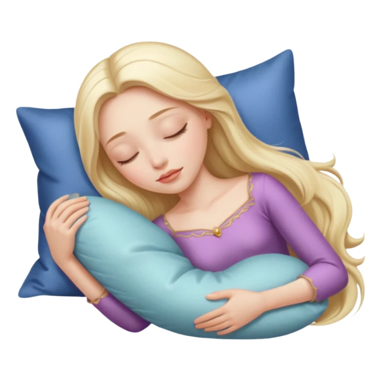 sleeping beauty white girl with a silk pillow sticker