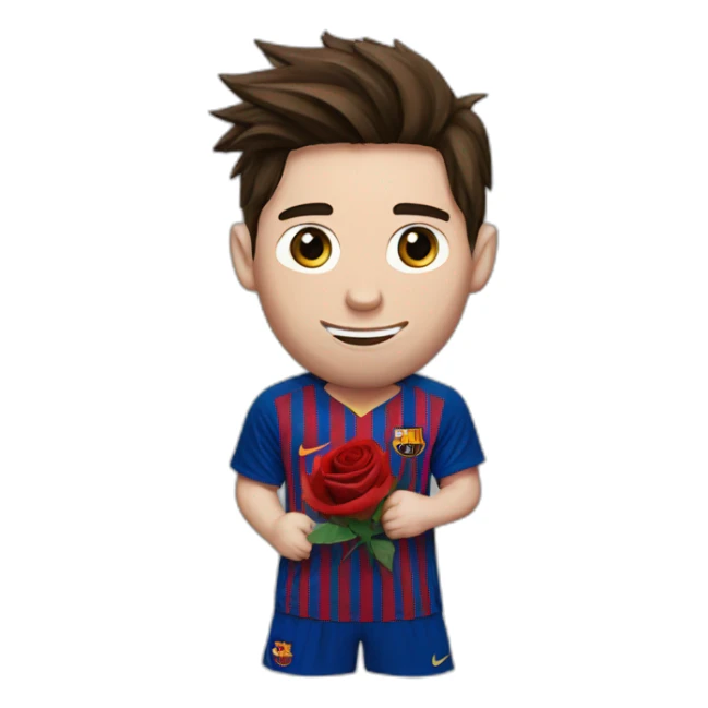 messi with a rose sticker