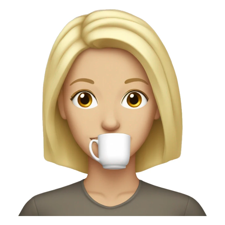 mid 30s white woman blond hair drinkin tea sticker