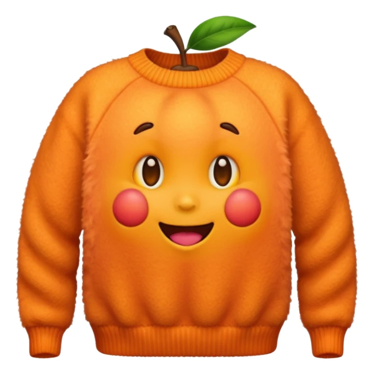 emoji of an peach that wears sweater sticker
