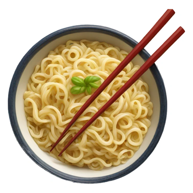 Noodles in a Japanese bowl with chopsticks  sticker