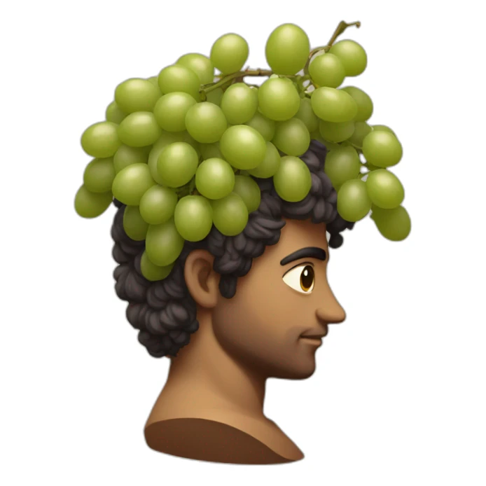 greek god with grapes on hair sticker