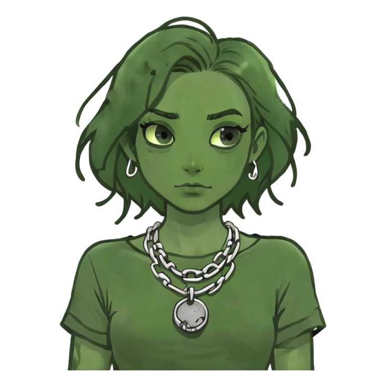 A girl strangling herself by the neck sticker