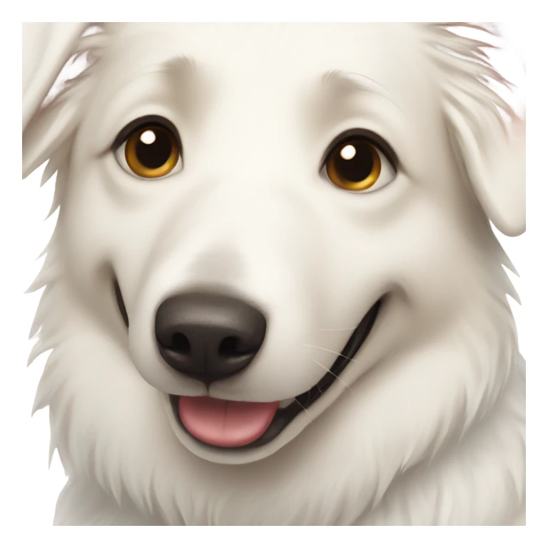 Happy white Swiss Shepherd  with blonde girl sticker