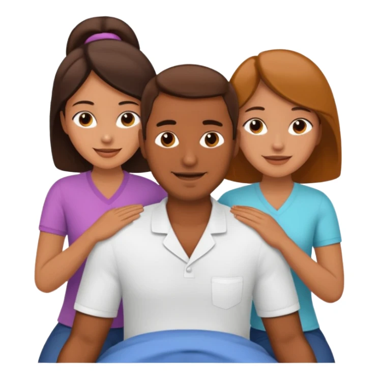 A brown massage man massaging females sticker