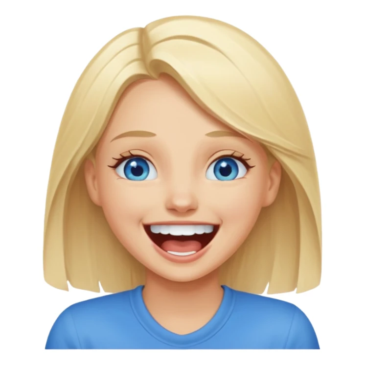 blue eyes blonde girl LAUGHING LOUDLY GIF sticker