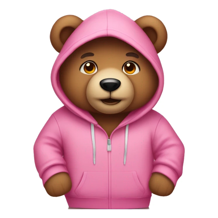 Teddy bear wearing a pink hoodie sticker