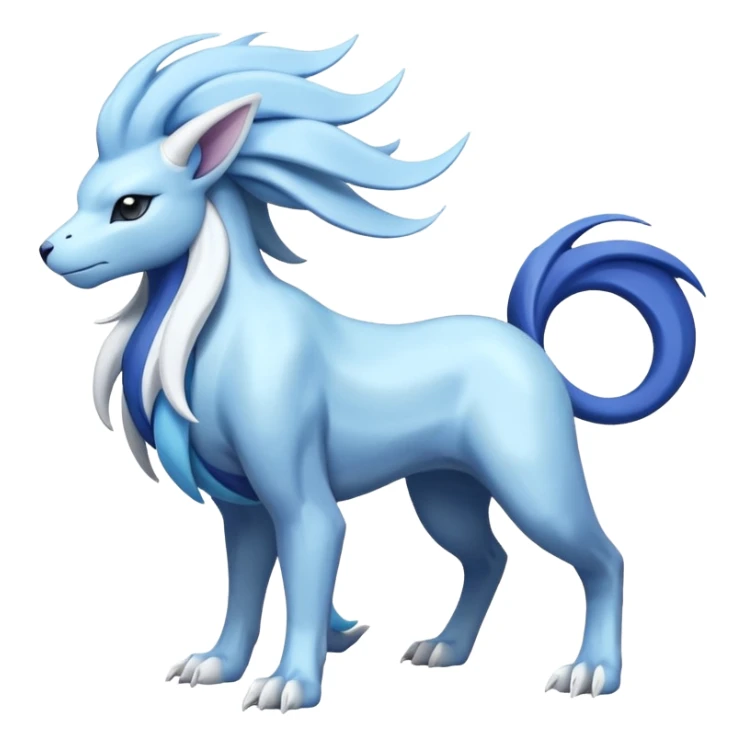 Suicune-Samurott-Absol-Fakémon-hybrid-creature (full body)  sticker