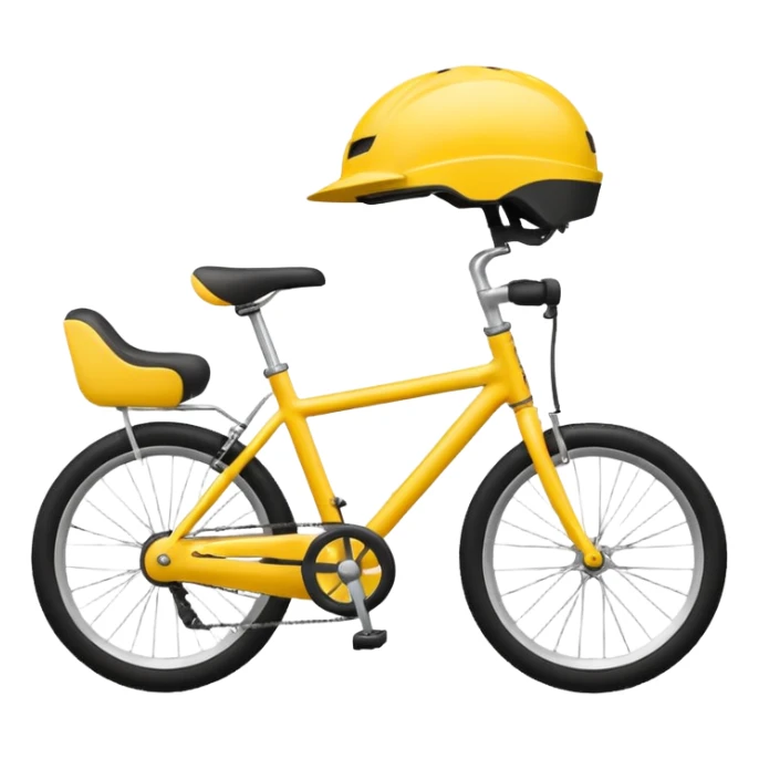 stylized bicycle with child seat and helmet, simple and clean sticker