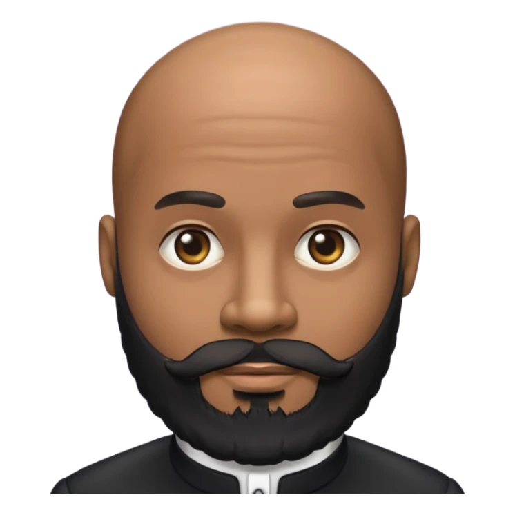 A black gigolo with a full beard and bald head sticker
