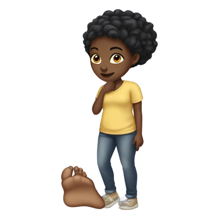 black girl with a messed up foot sticker