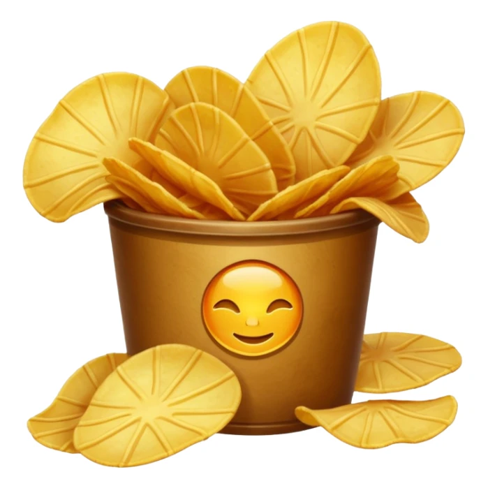 Create a Potato chips emoji in IOS style with transparent background that is 1024 x 1024 sticker