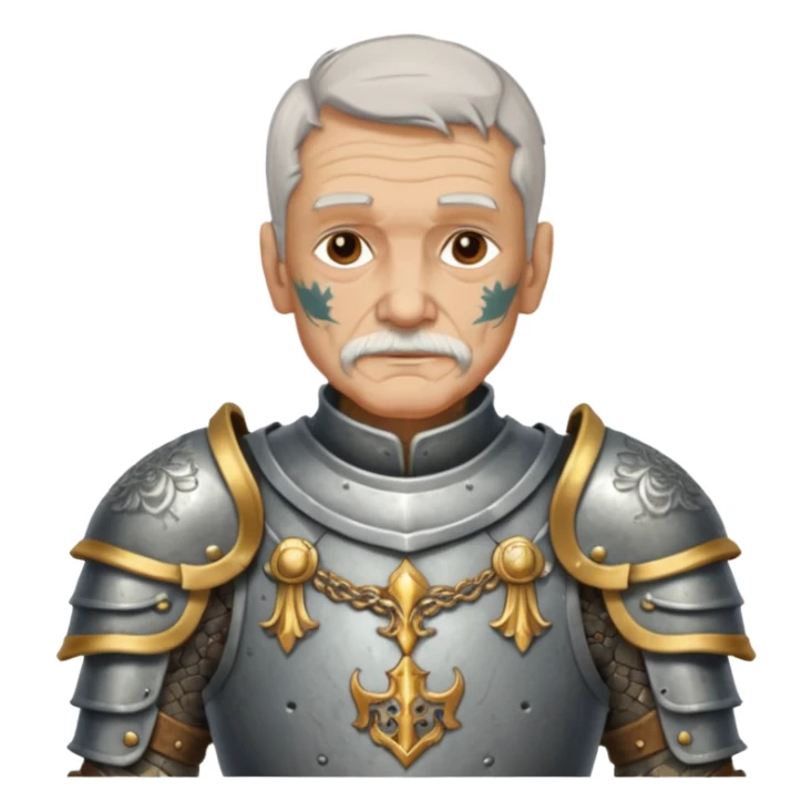 elderly tattooed knight, tattooed shoulder sticker
