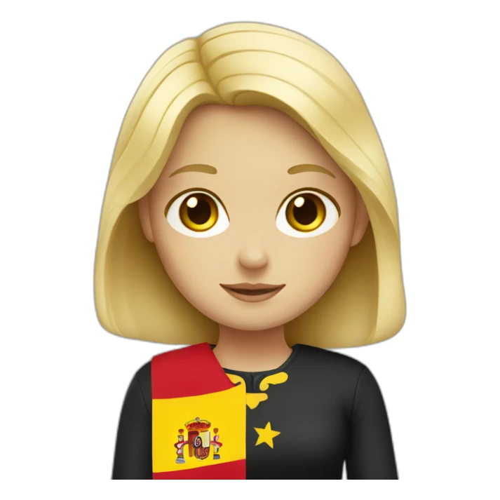 Blond girl with Spanish flag in hands  sticker