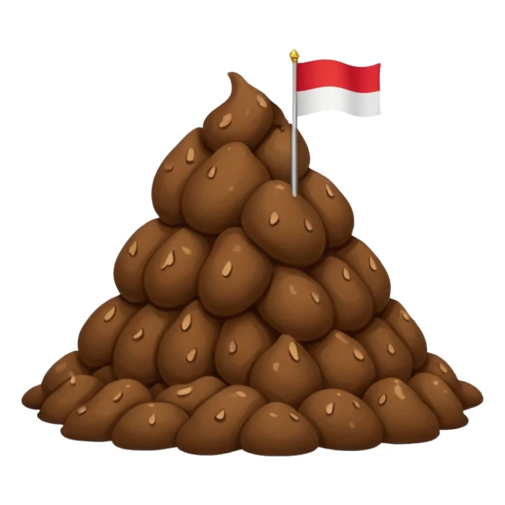 Indonesian flag but poop in middle sticker