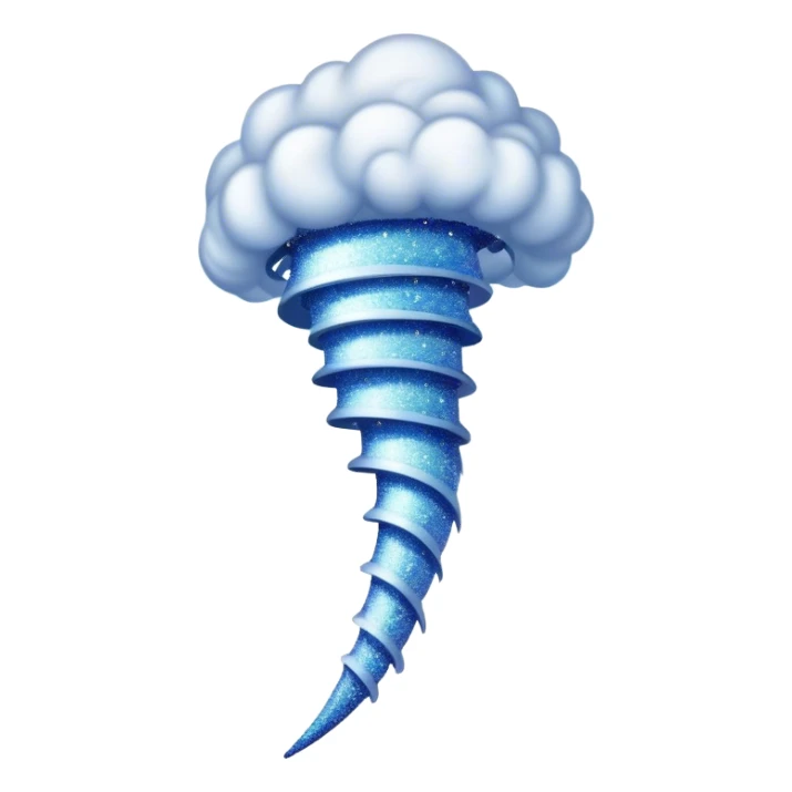 a tornado made out of sparkles and stars to represent new beginnings and transformation sticker