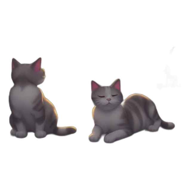 Gatos viendo llover en el atardecer sticker