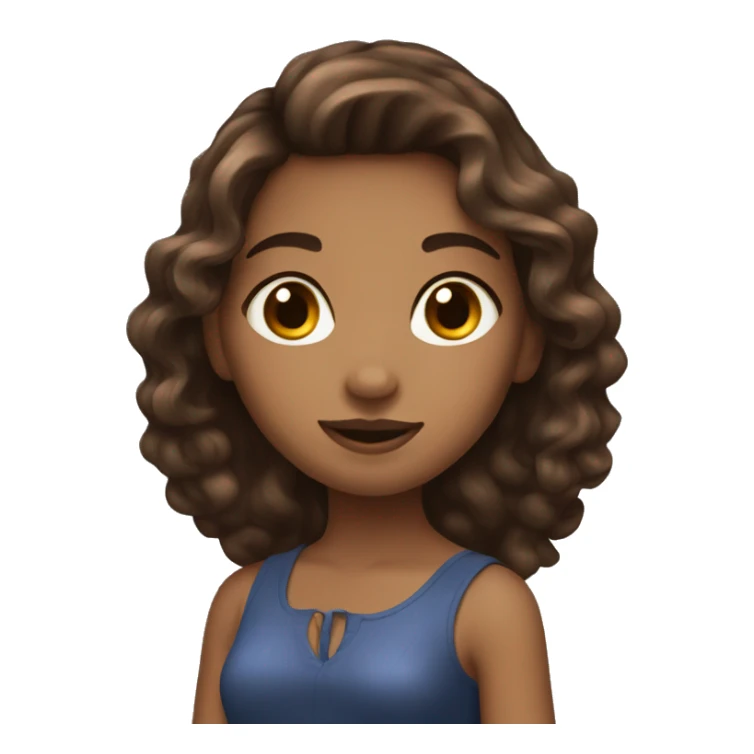 coquette girl with brown hair sticker