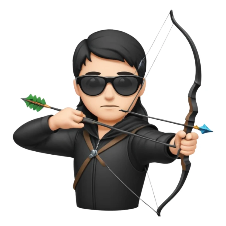 Blind archer aiming show black shades on the archer sticker