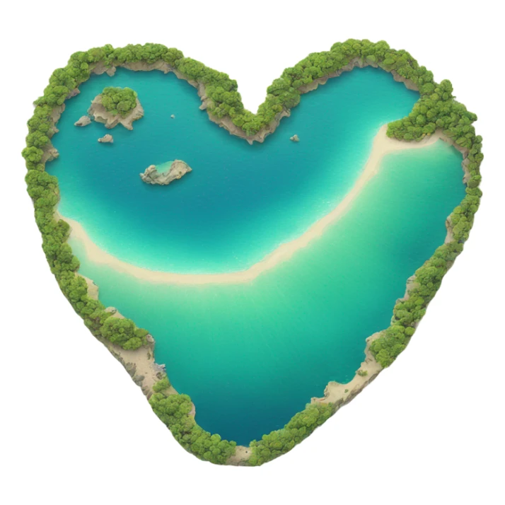 Ocean reef in a the shape of a heart sticker