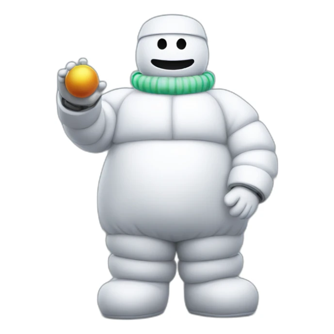 full body christmas michelin man snowman in vr headset sticker