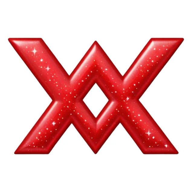 The letters xoxo in sparkly red font sticker