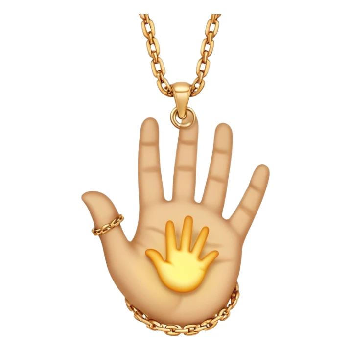 emojis for pendants with chains generally jewelry that is purposeful -- ethereal glowing hand palm lines-- 5 fingers reading palm 
 sticker