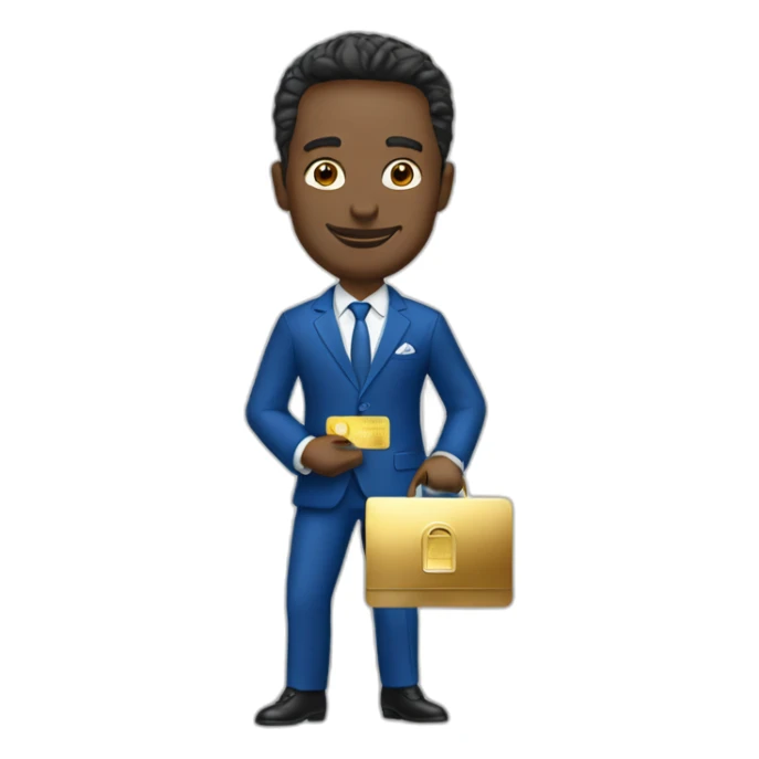 Posh-man-with-blue-suit-holding-gold-credit-card sticker