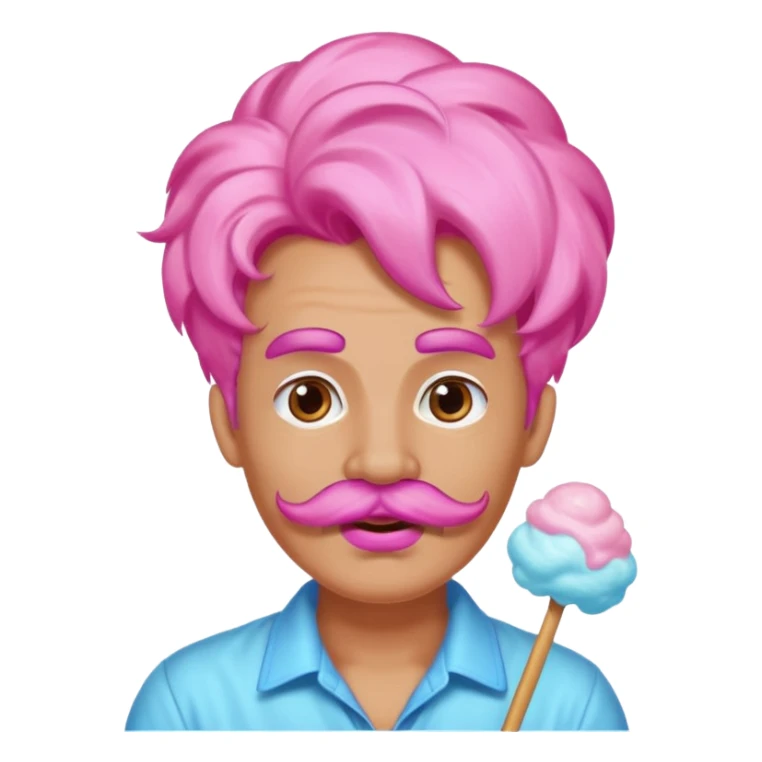 cloud person cotton candy sassy very big mustached sticker