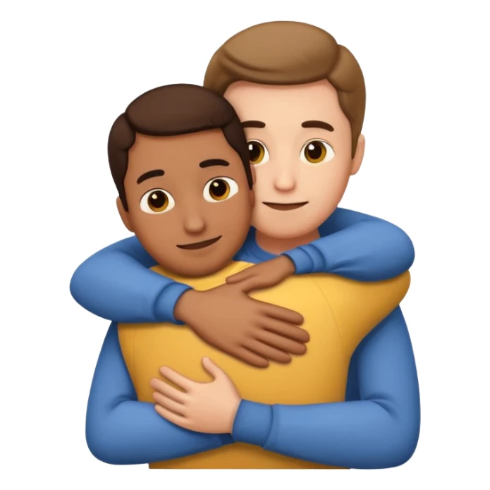 a person hugging someone named George, emoji style sticker
