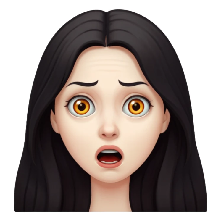 A realistic woman in horror, waist-length portrait sticker